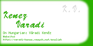 kenez varadi business card