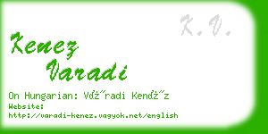 kenez varadi business card